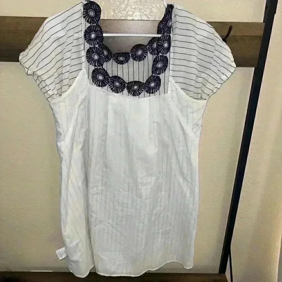 Madewell Embroidered Butterfly Dress in Stripe Size Medium - Picture 10 of 11